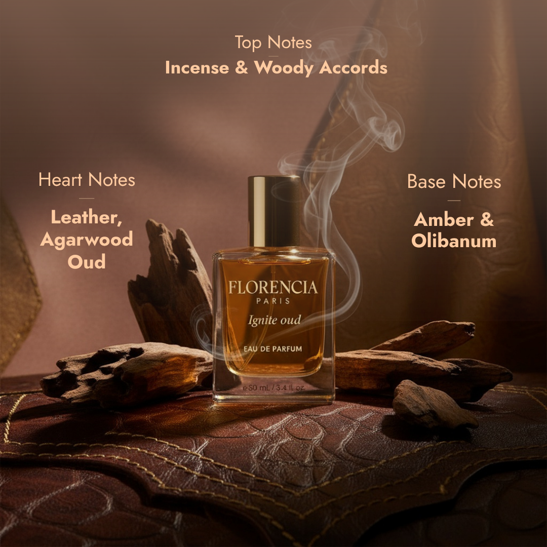 Florencia Ignite oud perfume bottle front