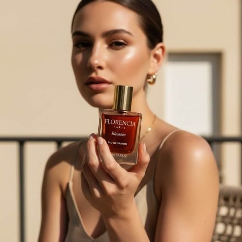 Warm_corner_A_stylish_young_influencer_holding_a_pocket_perfume_bottle_labele_fd31a484-cb4b-41dc-bdd8-c19063a60d51